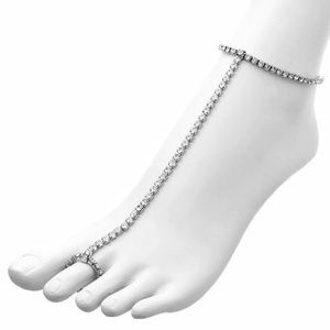NWT Chloe Barefoot Sandal Rhinestone Foot Anklet
